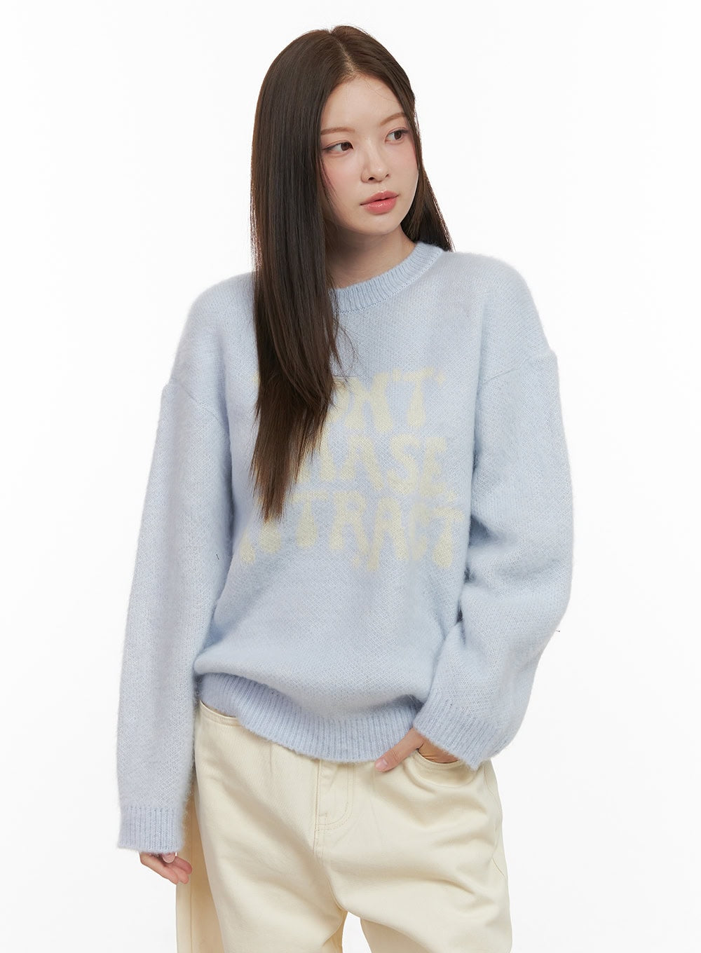 Loose-Fit Graphic Lettering Sweater OD412