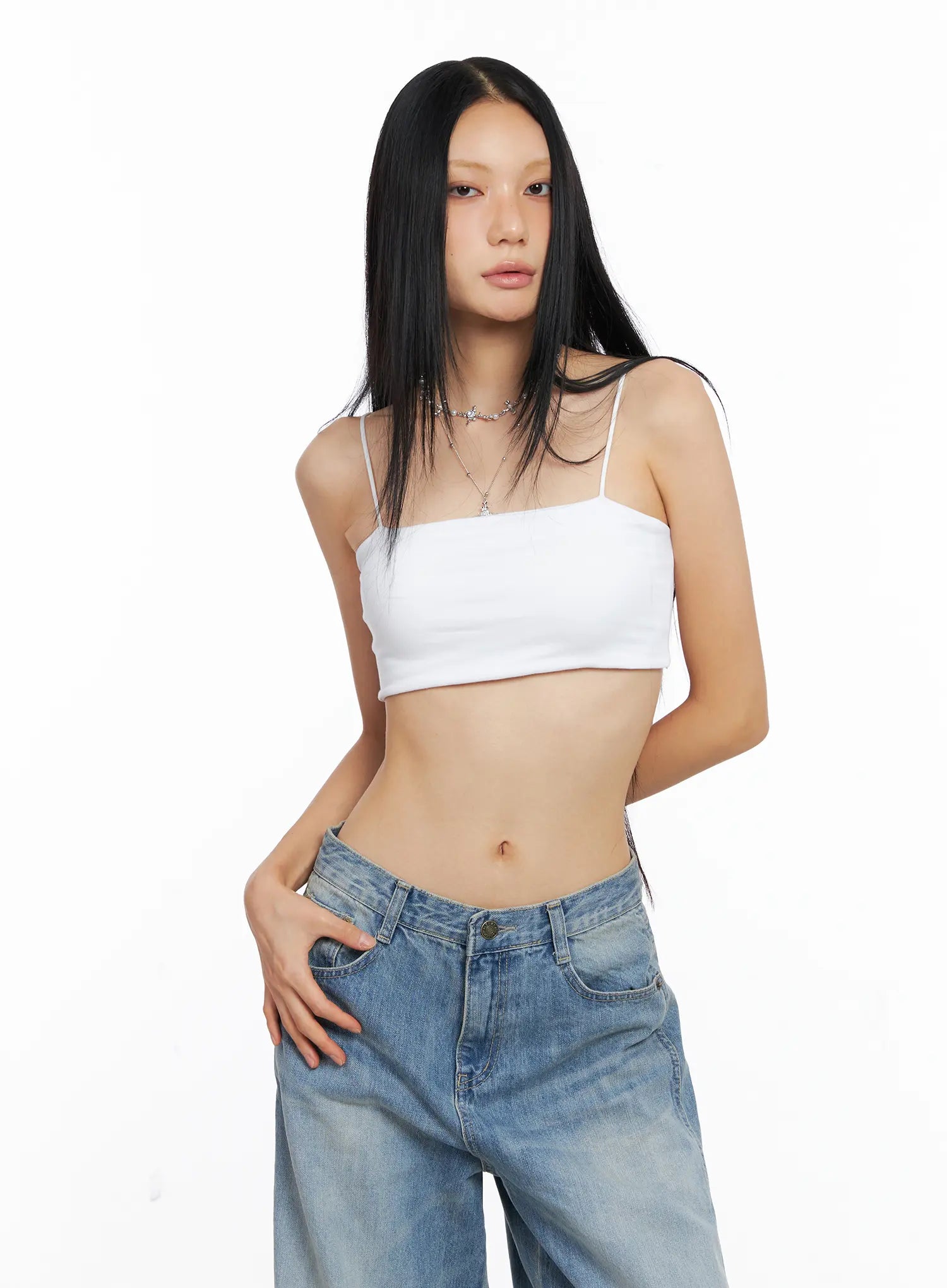 Essential Spaghetti Strap Crop Top CS511