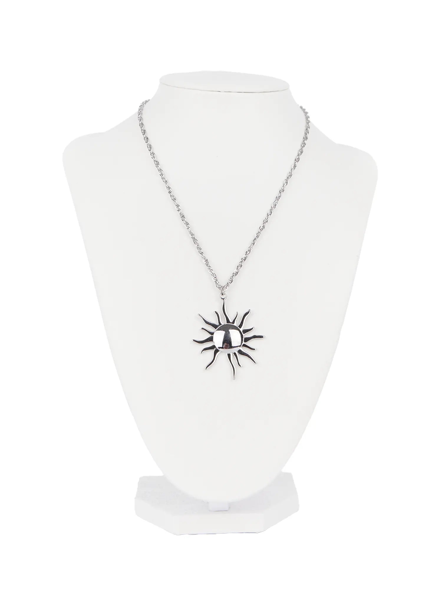 Silver Sun Pendant Necklace CS505