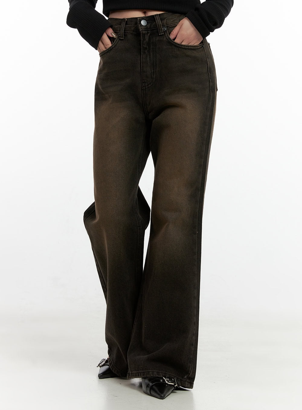 Naya Washed Cotton Wide Leg Jeans CN408