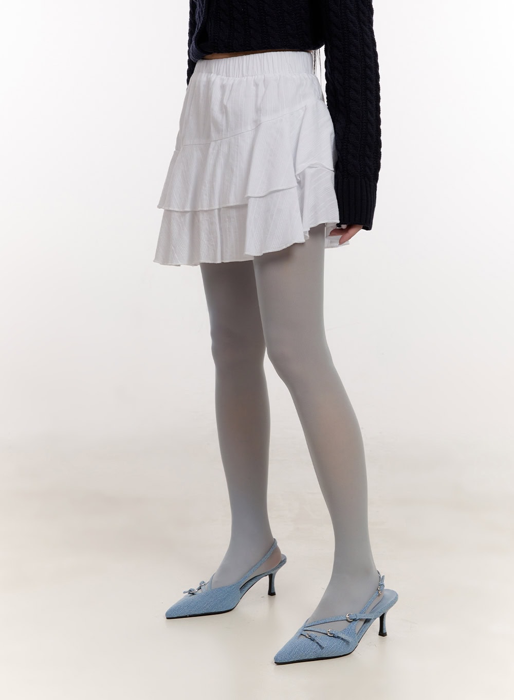 Ruffle Asymmetric Mini Skirt CJ529