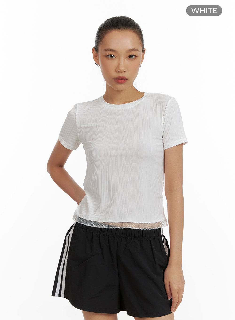 Lace Round Neck Tee CU414