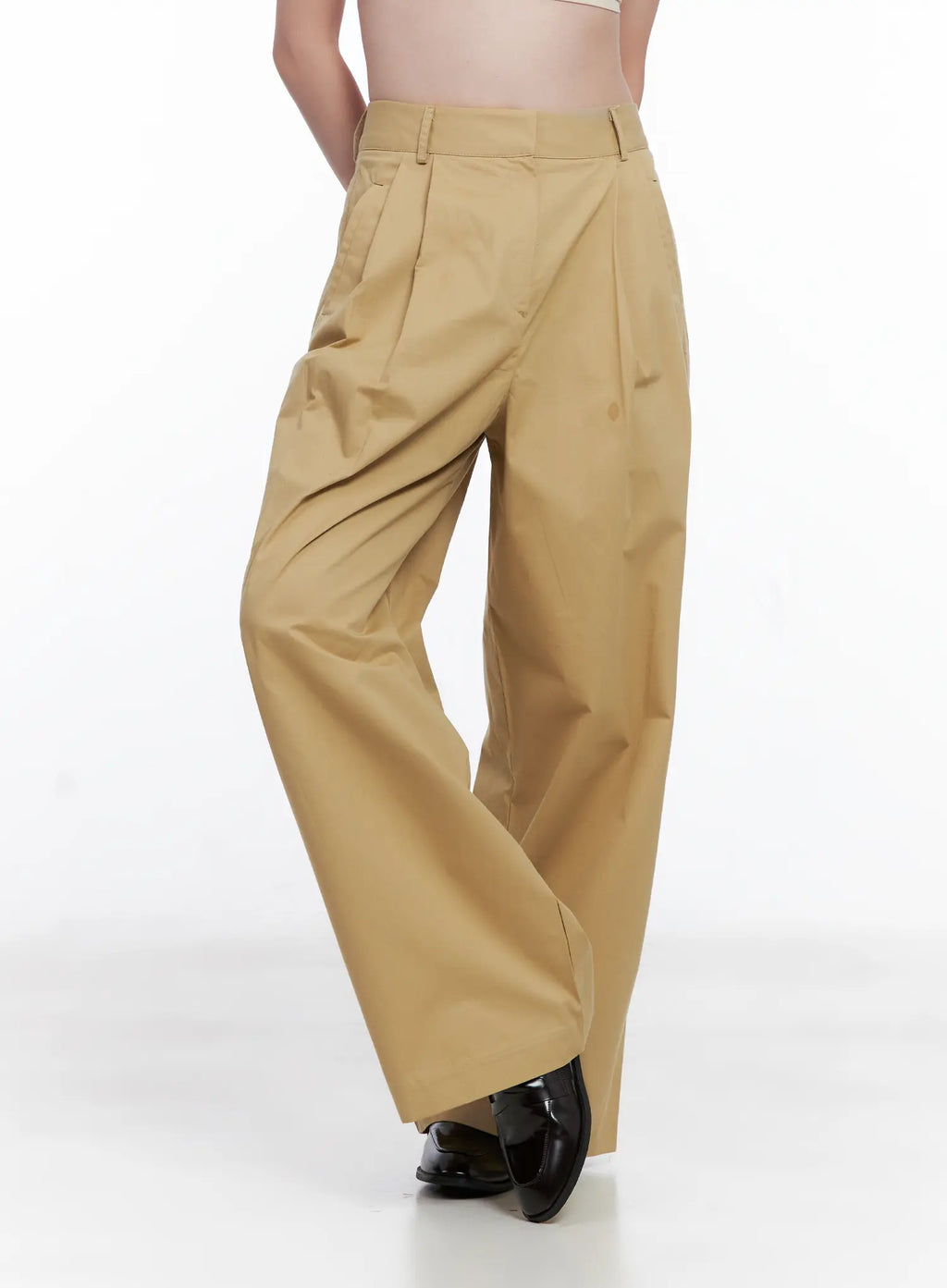 Wide Leg Pintuck Cotton Slacks CG520
