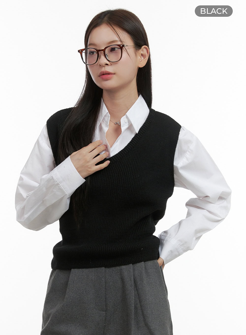 Back Strap Knit Vest OO416