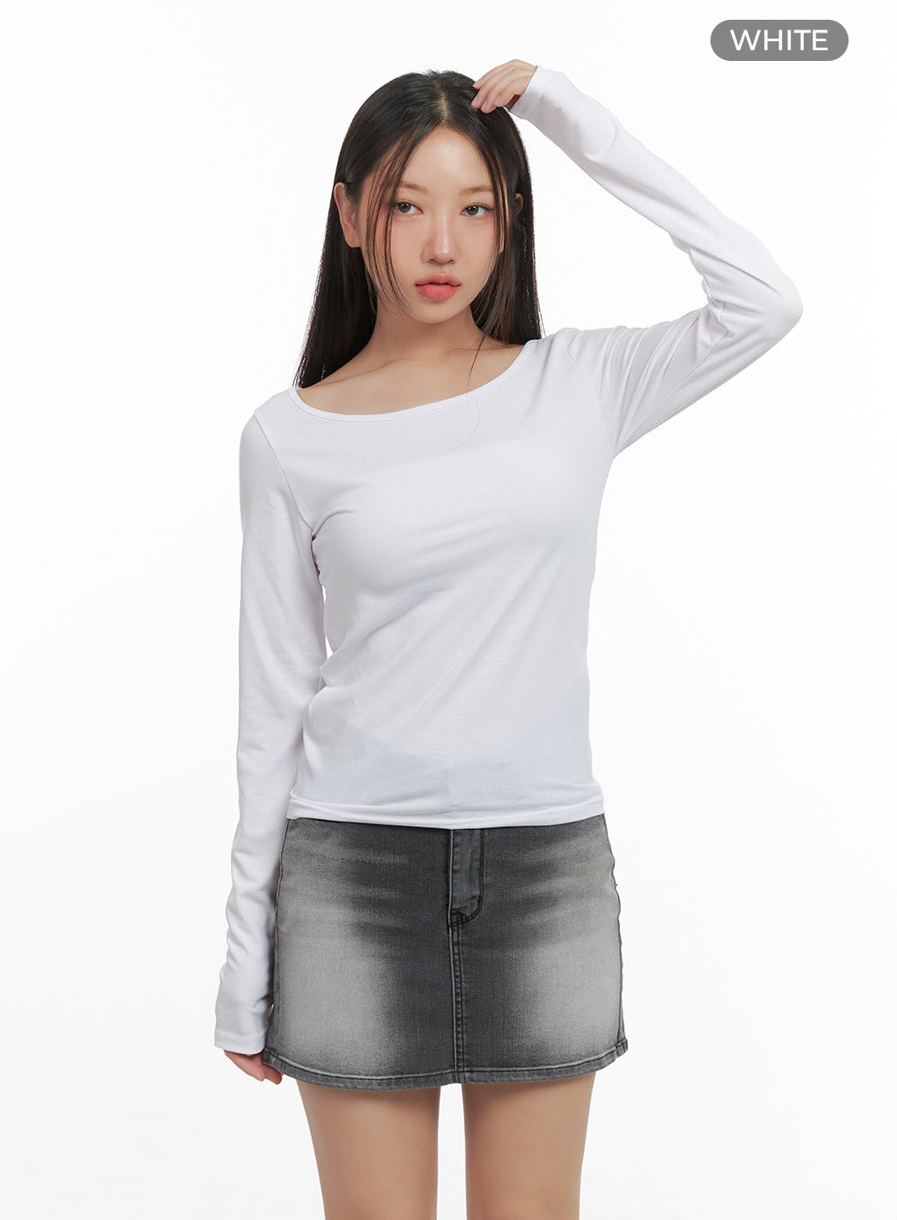 Basic U-Neck Long Sleeve Tee CO404
