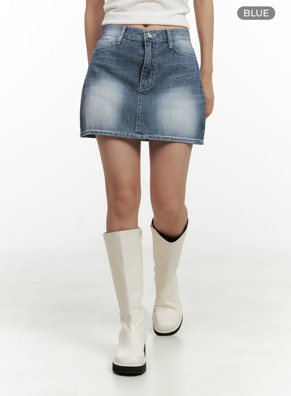 Denim Washed Mini Skirt CL431
