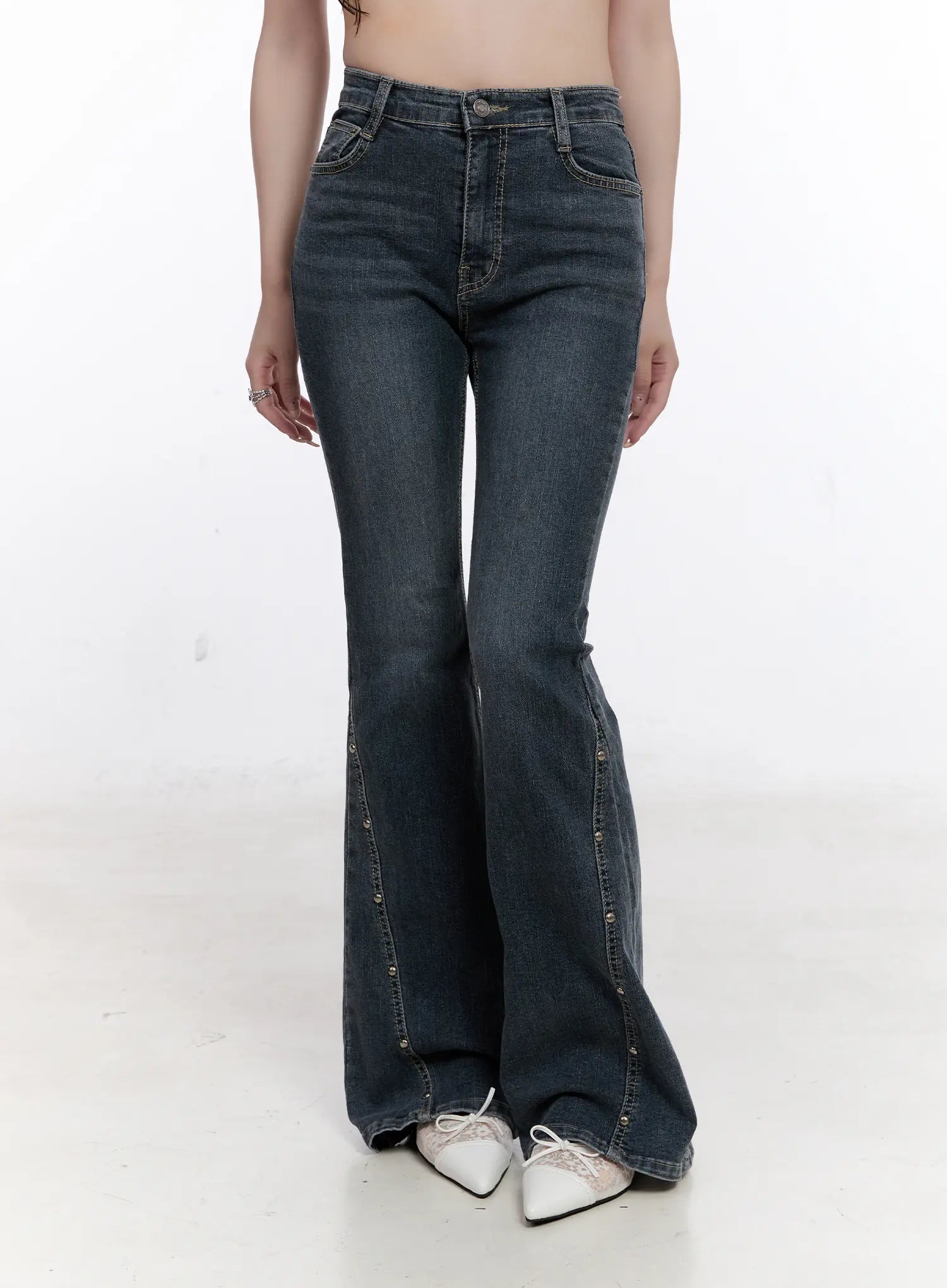 Amiyah Studded Flare Jeans CS530