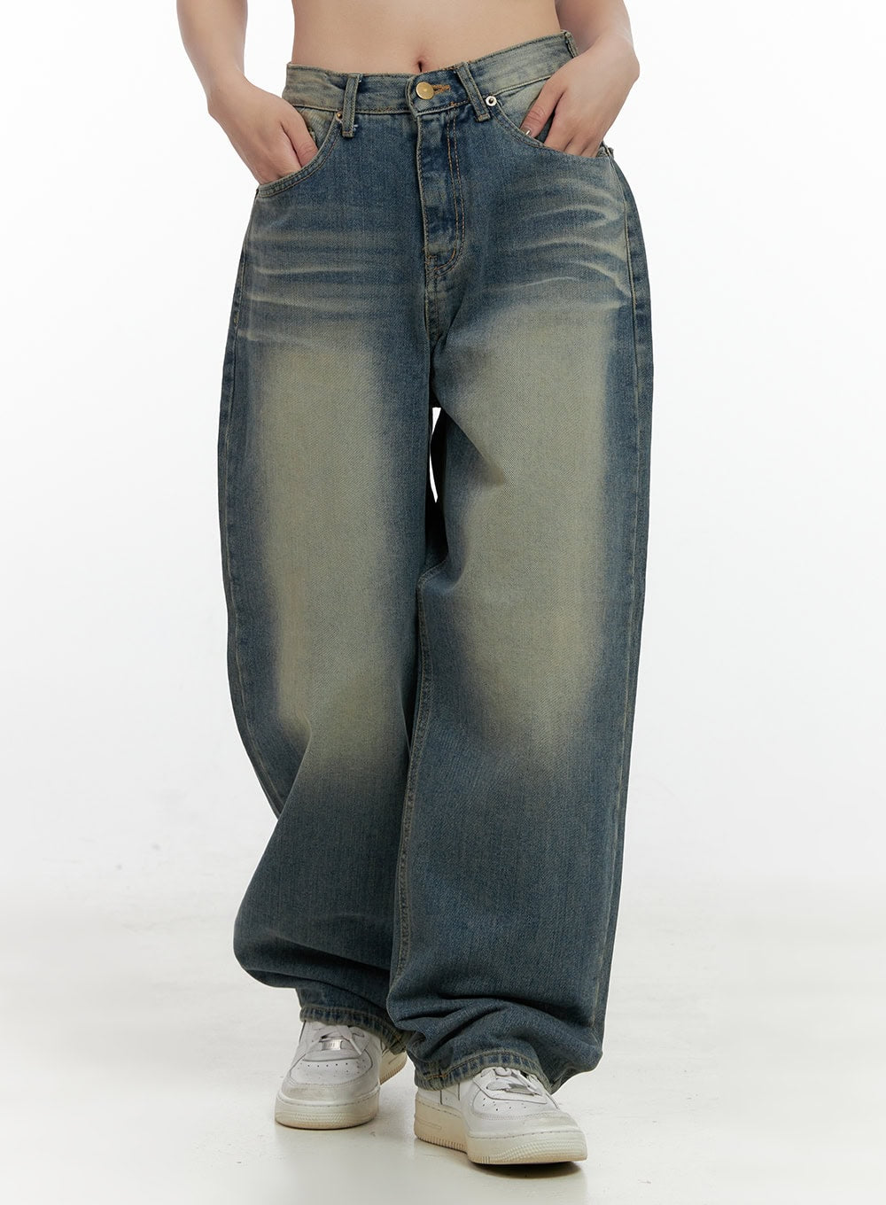 Eliana Wide Leg Washed Denim Jeans CN408