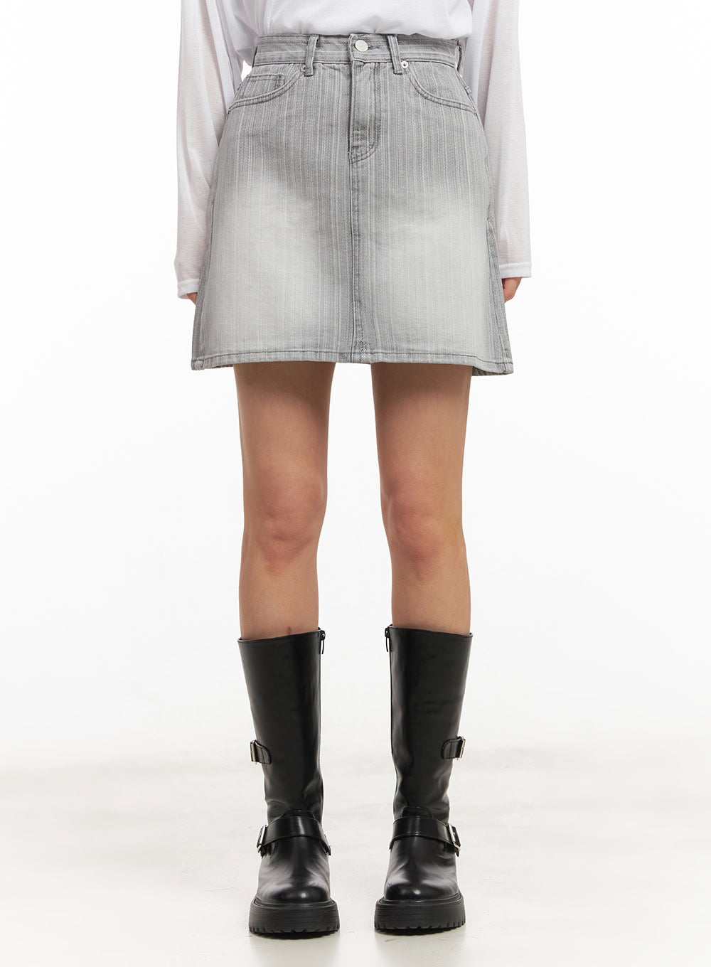 Washed Denim Mini Skirt CM503