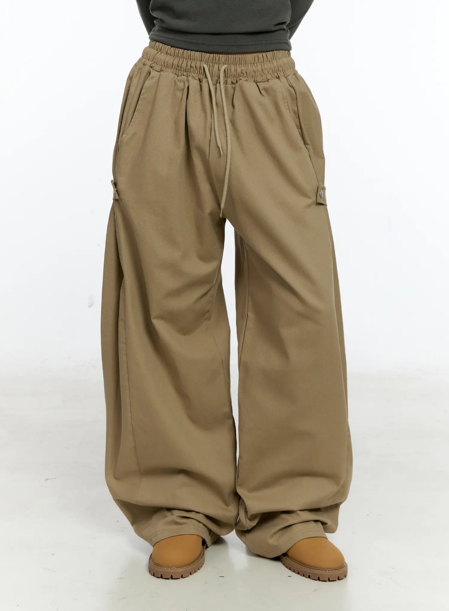 Side Button Wide Leg Pants CS517