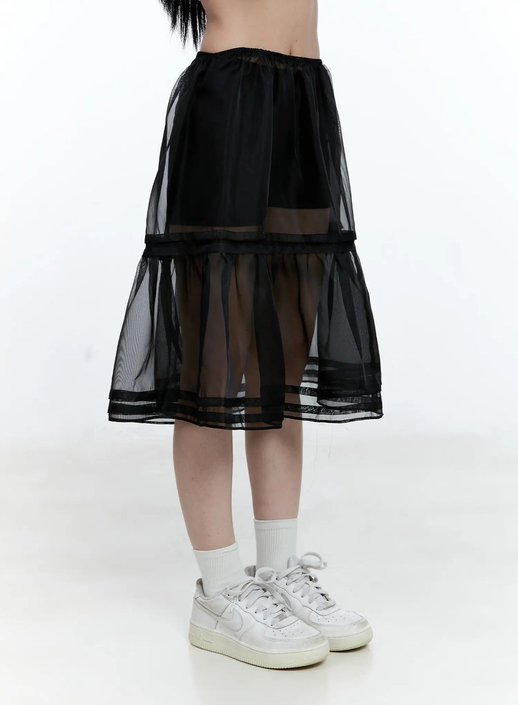 Sheer Layered Midi Skirt CG507