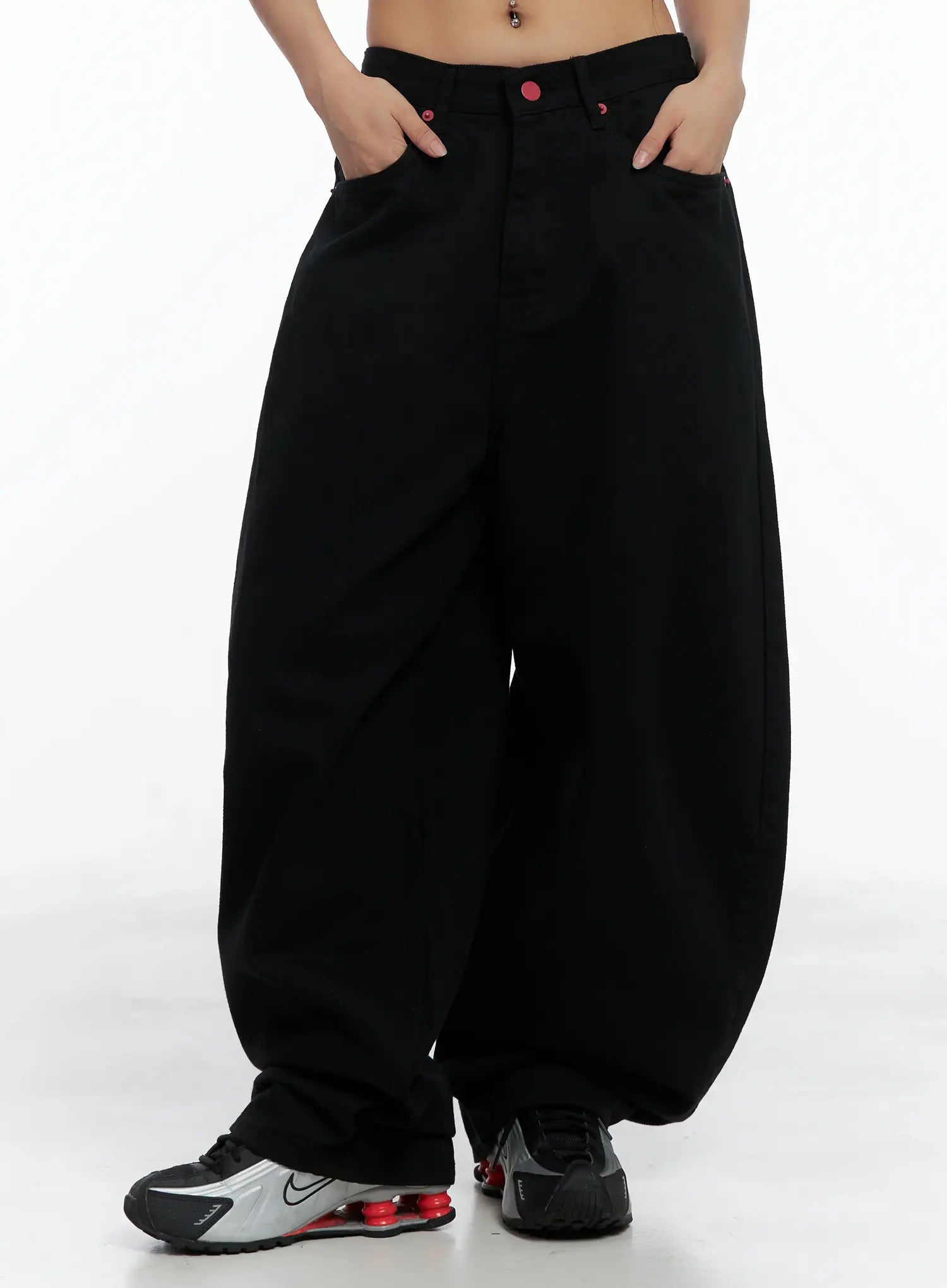 Cherry Back-Print Wide-Leg Cotton Pants CS505