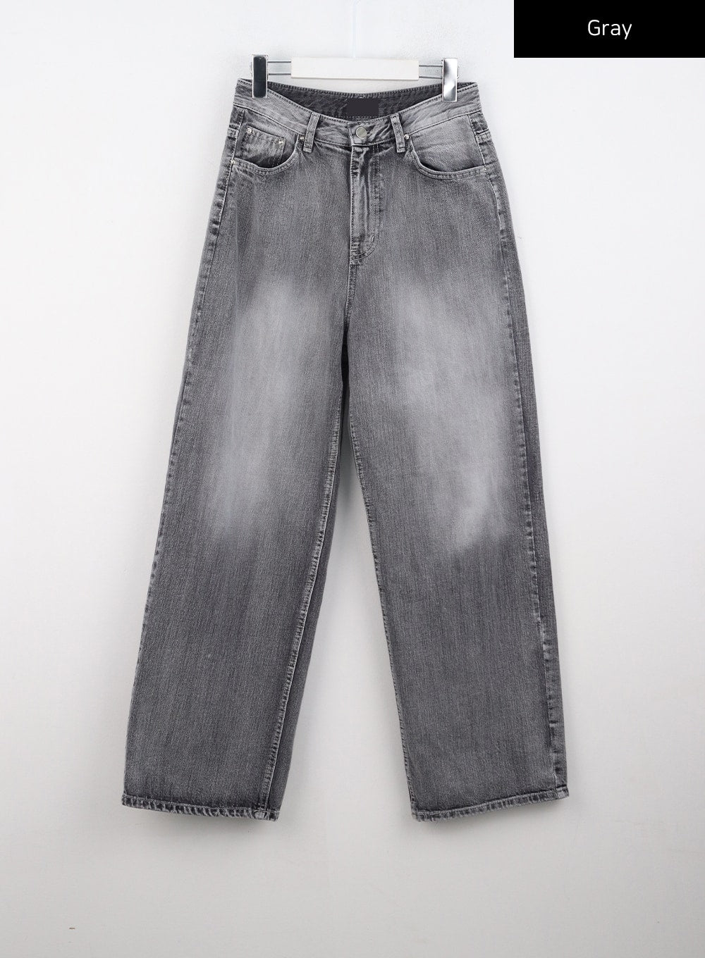 Grey Washed Wide Leg Jeans CO323