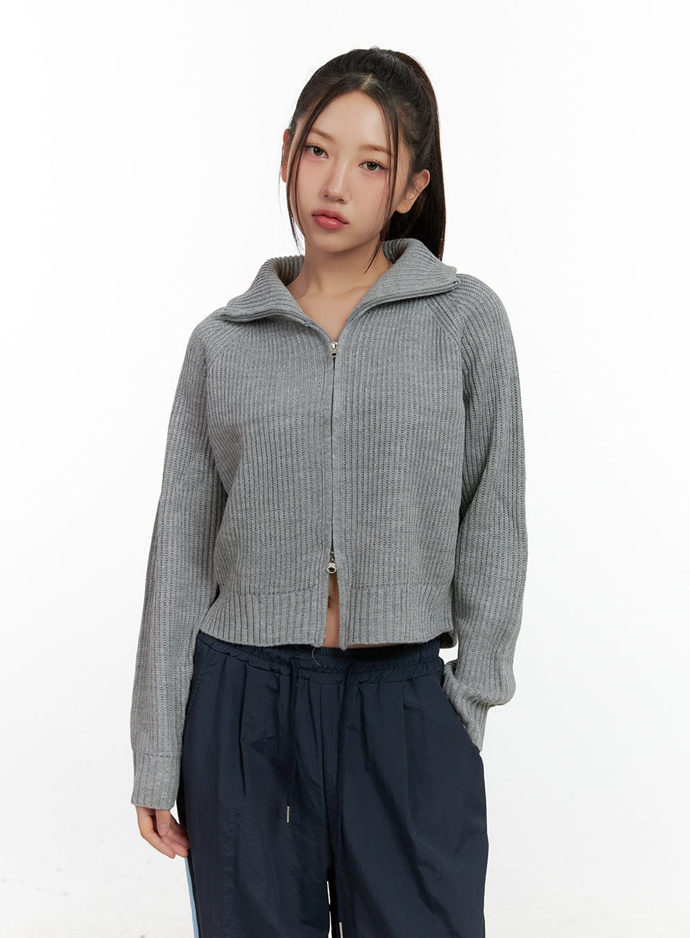 Two-Way Zip Knit Sweater CN412