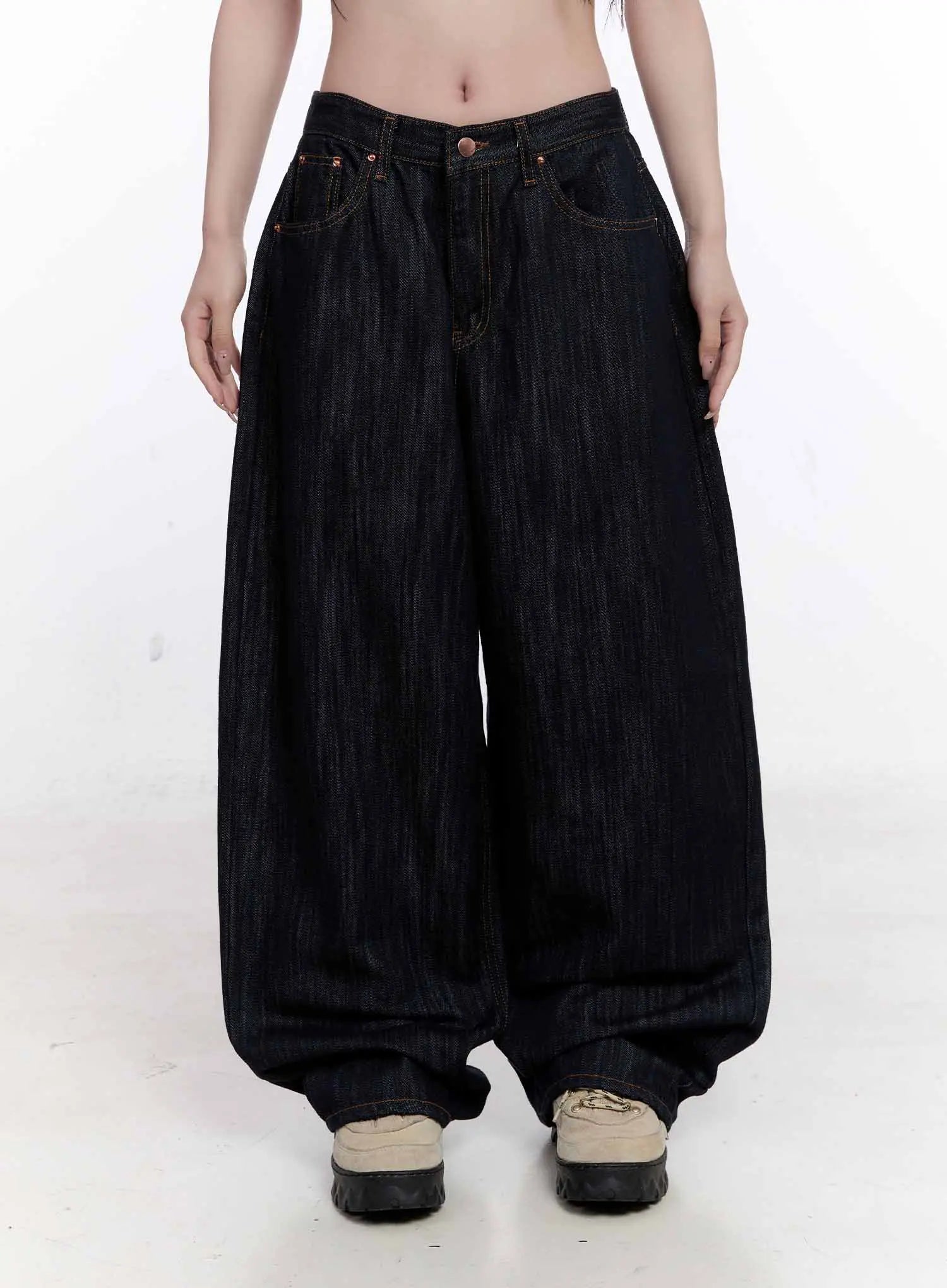 Haewon Dark Washed Baggy Jeans CS530