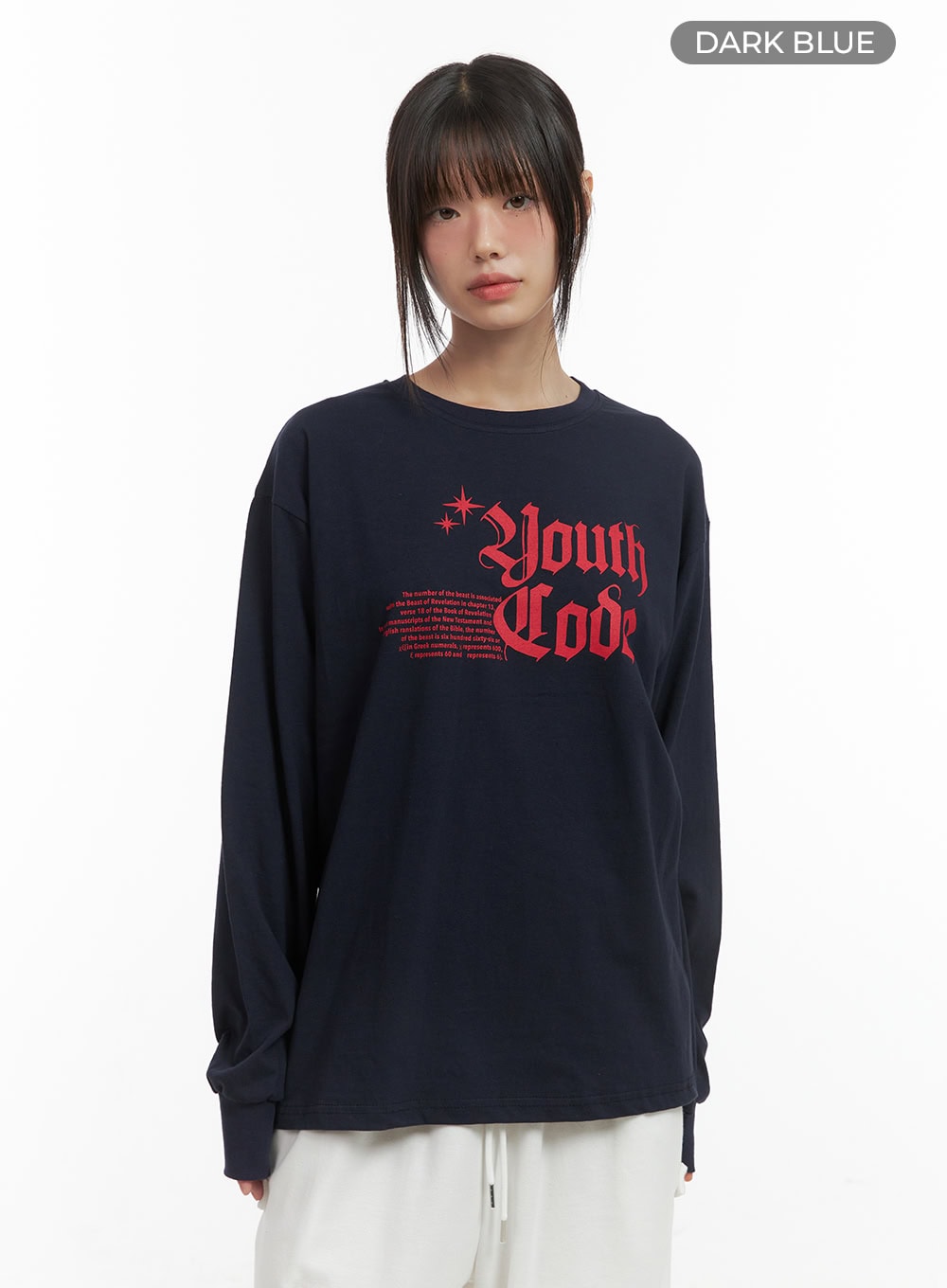 Oversized Lettering Long Sleeve Top CO410