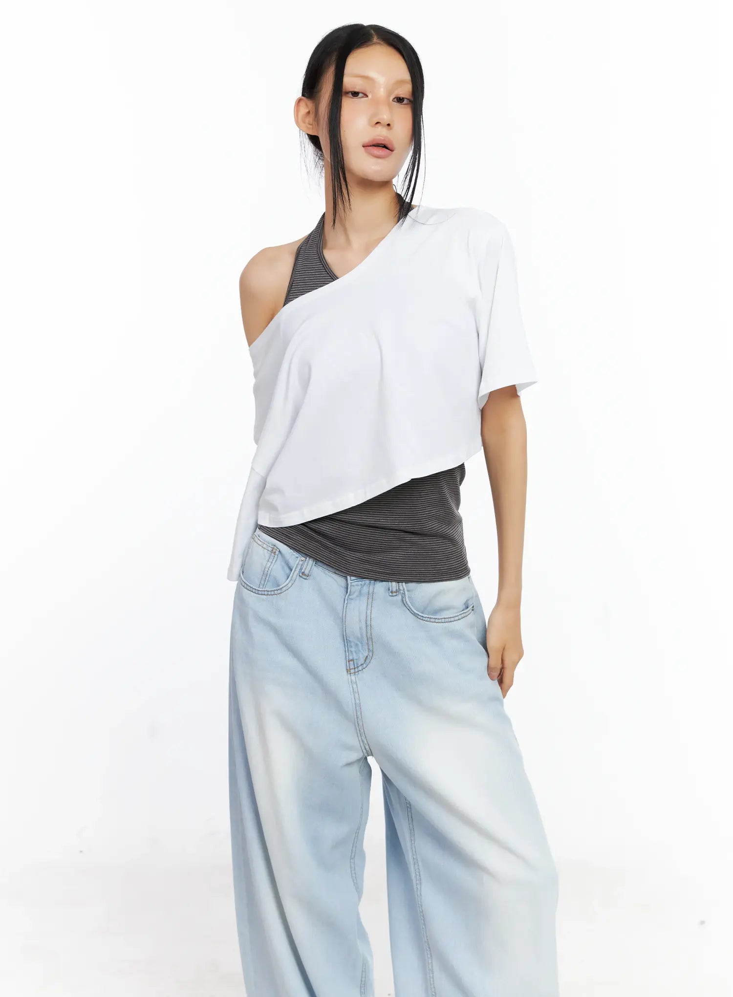 Striped Layered Tank and Tee Set CL529