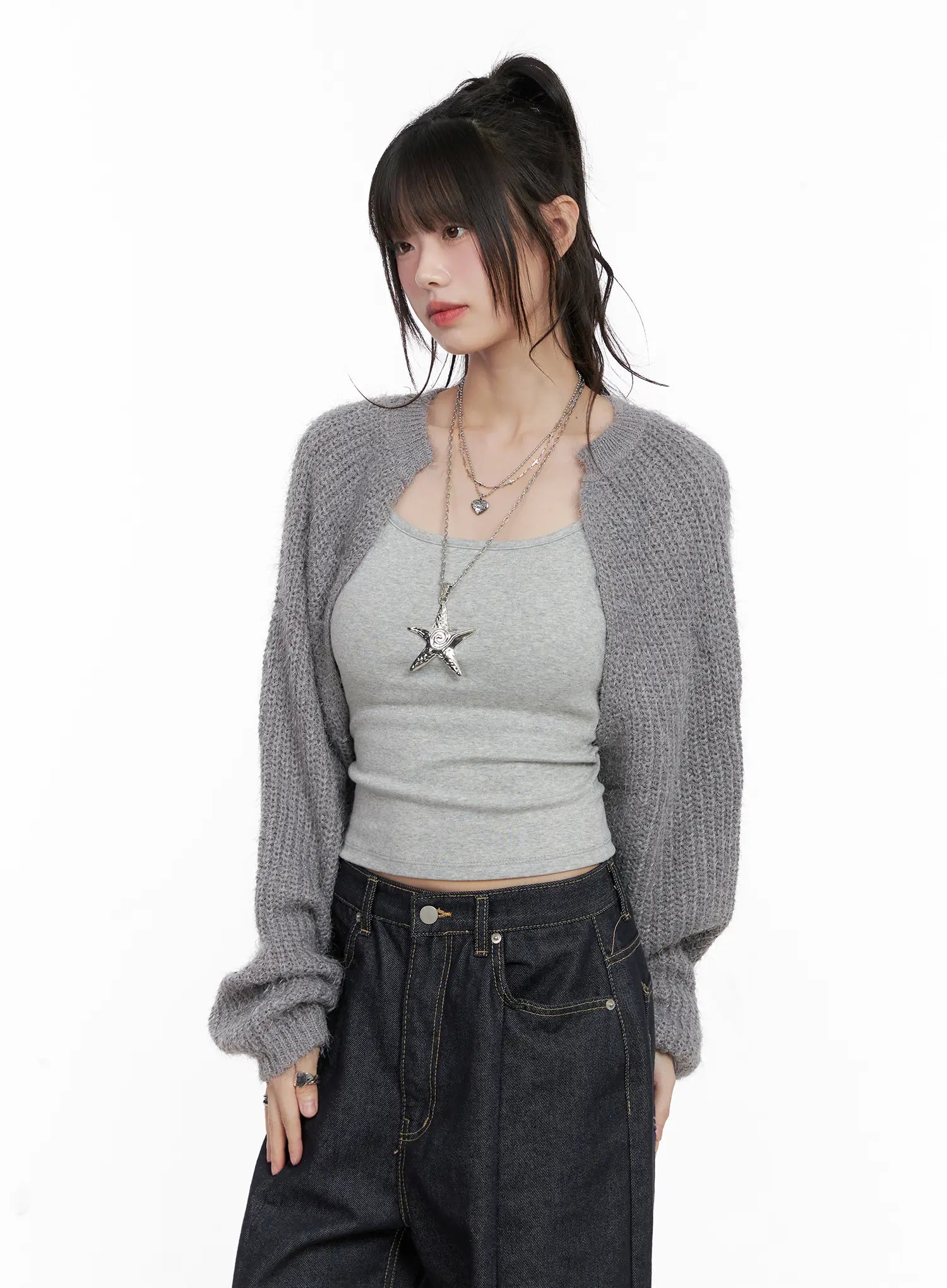 Fluffy Bolero Knit Cardigan CG518