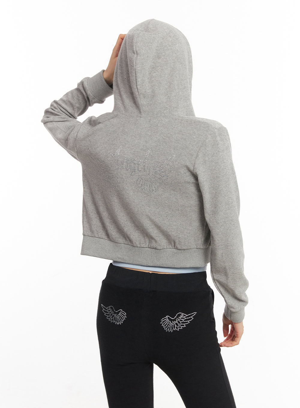 Hot Velvet Hooded Crop Jacket CA503