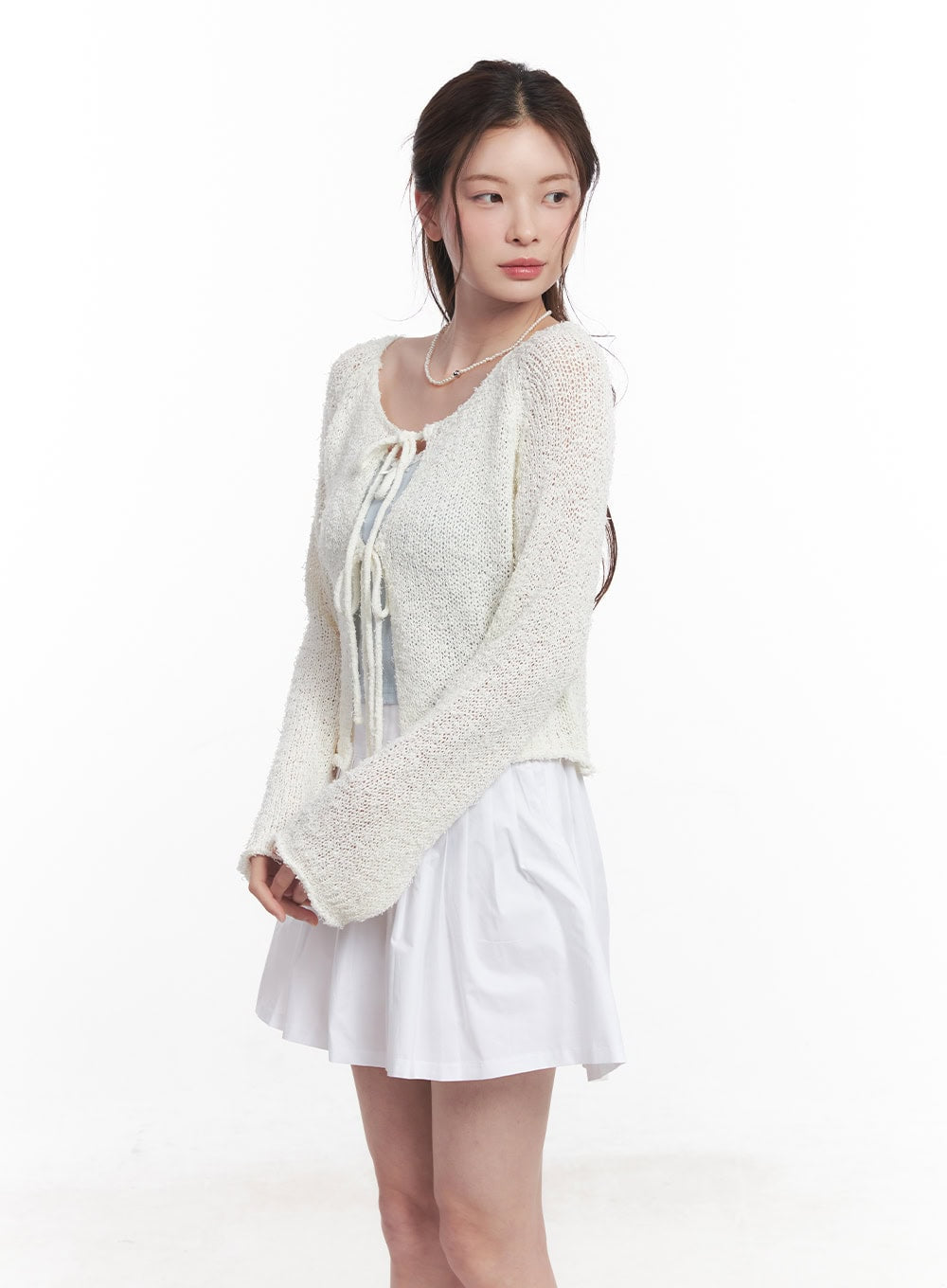 Ribbon-Tie Loose-Fit Cardigan CY519