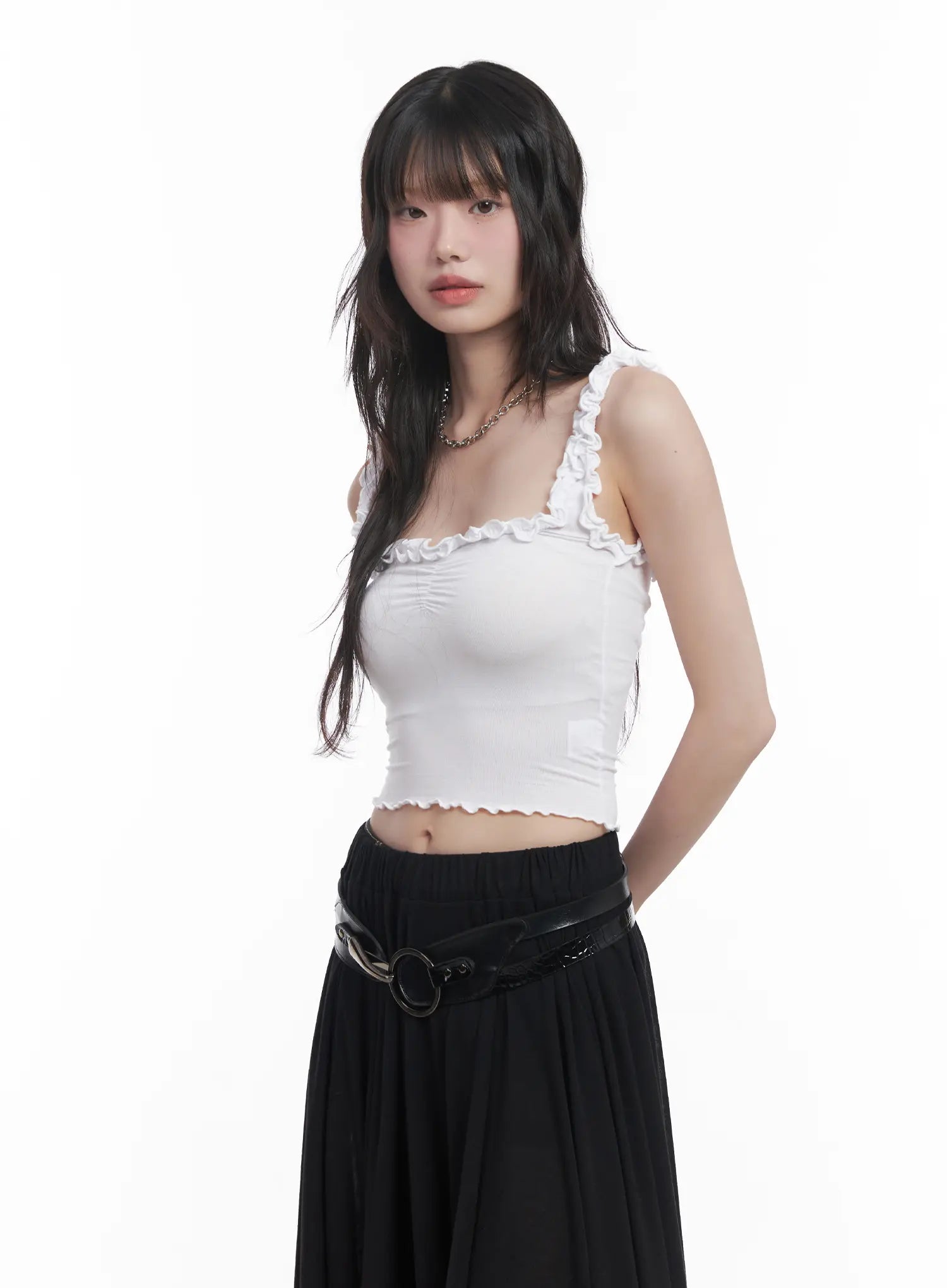 Frill Cropped Tank Top CU520