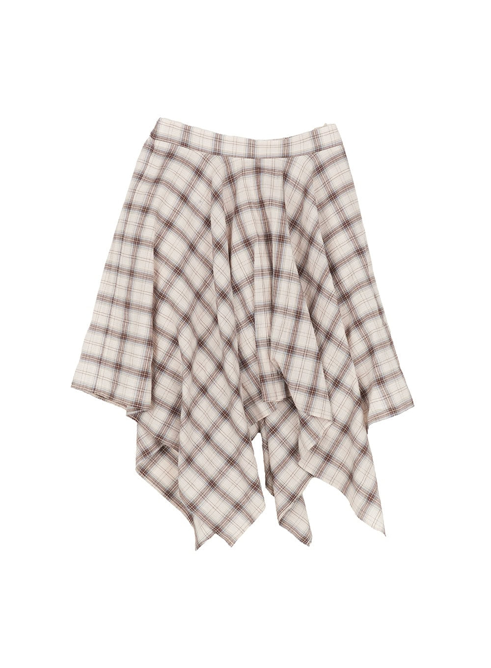 Checkered Layering Handkerchief Midi Skirt CM510