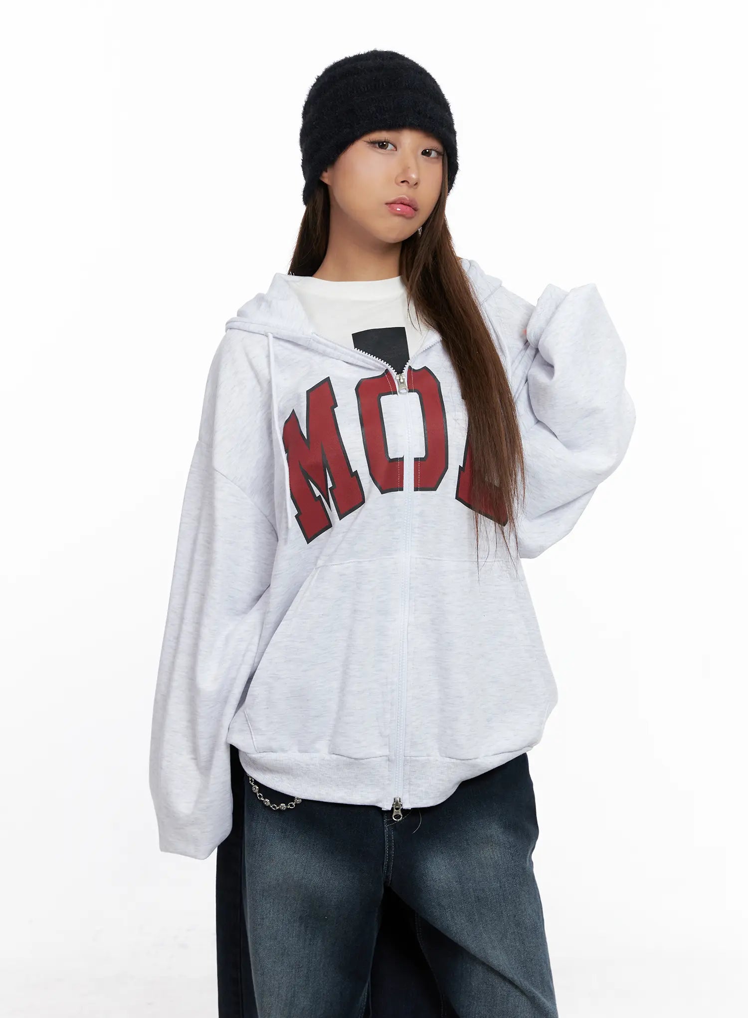 Comfort Fit Graphic Hoodie Zip-Up CS522