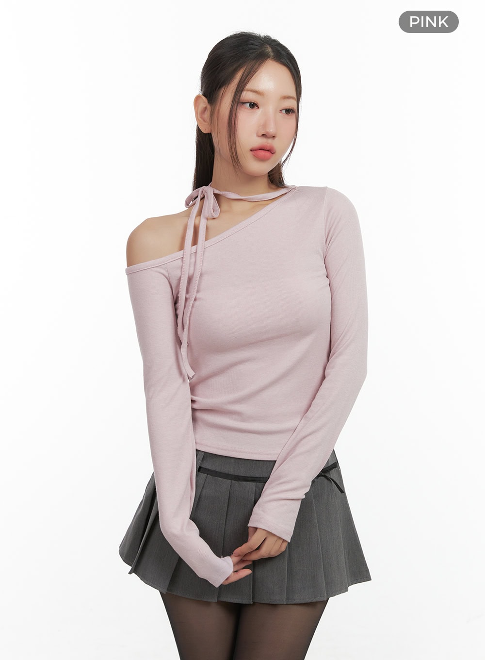 Ribbon One Shoulder Top CO417