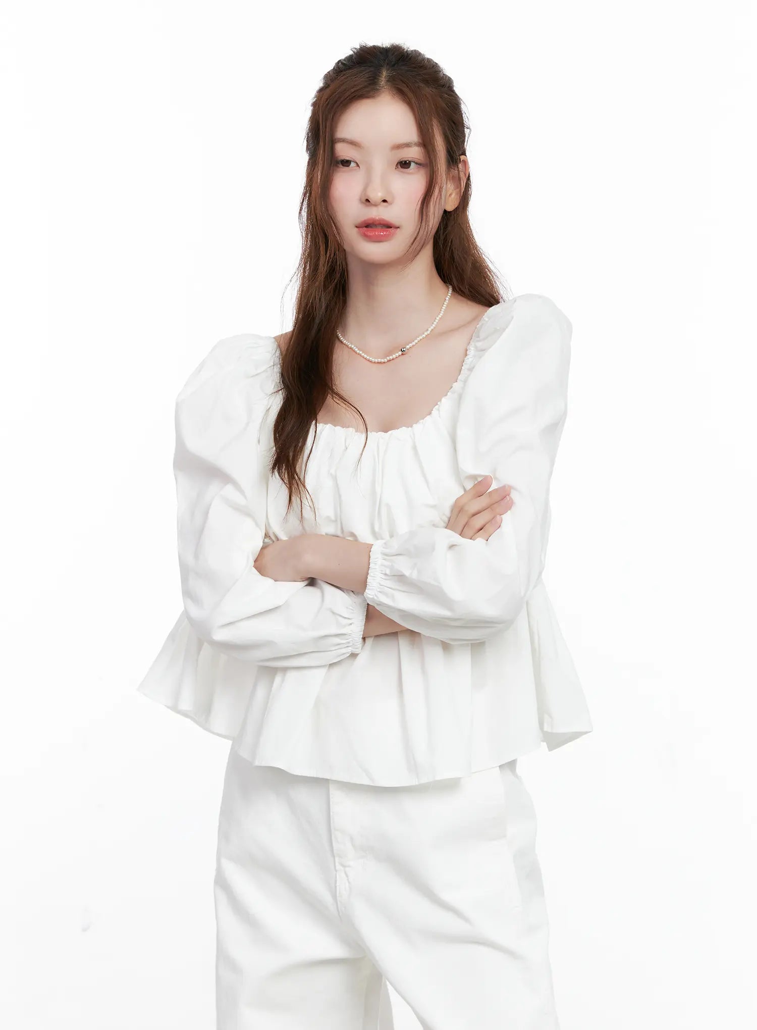 Two Way Shirred Square Neck Blouse CG520