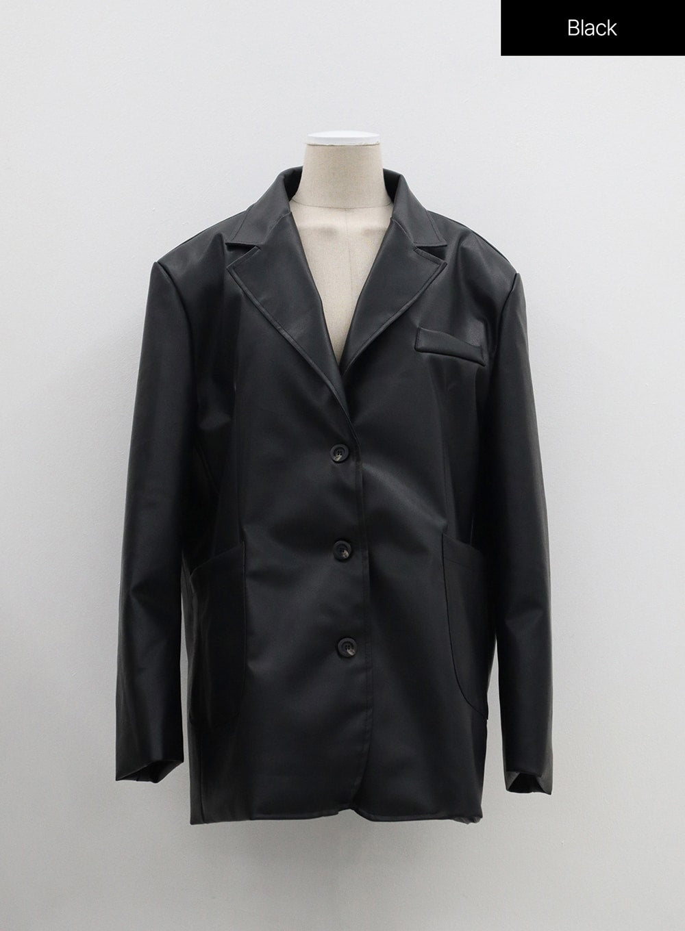 Faux Leather Oversized Jacket OM306