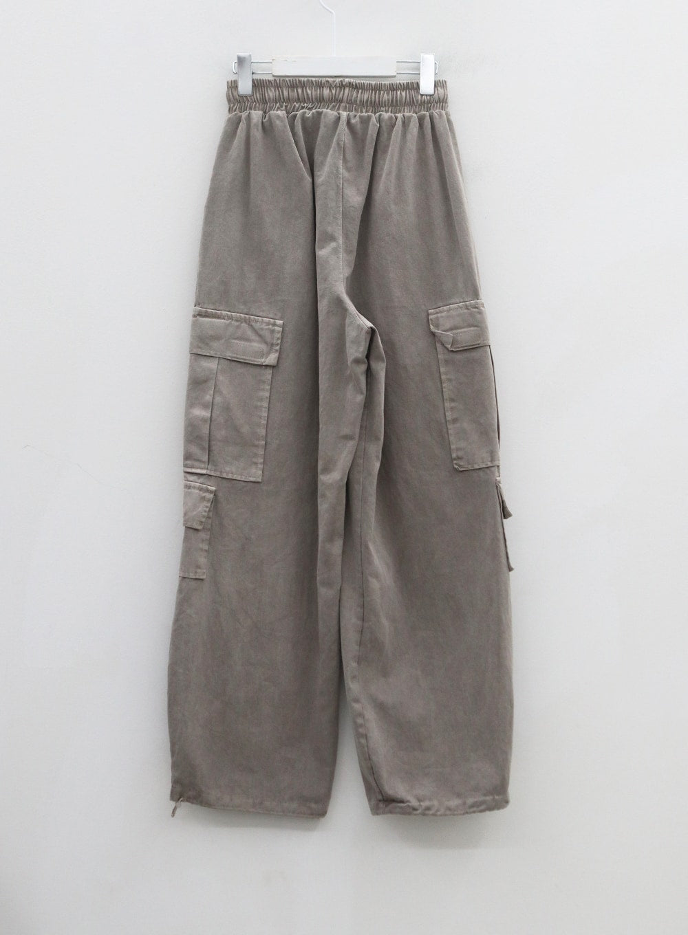 Elastic Waist Vintage Cargo Wide Pants CN03
