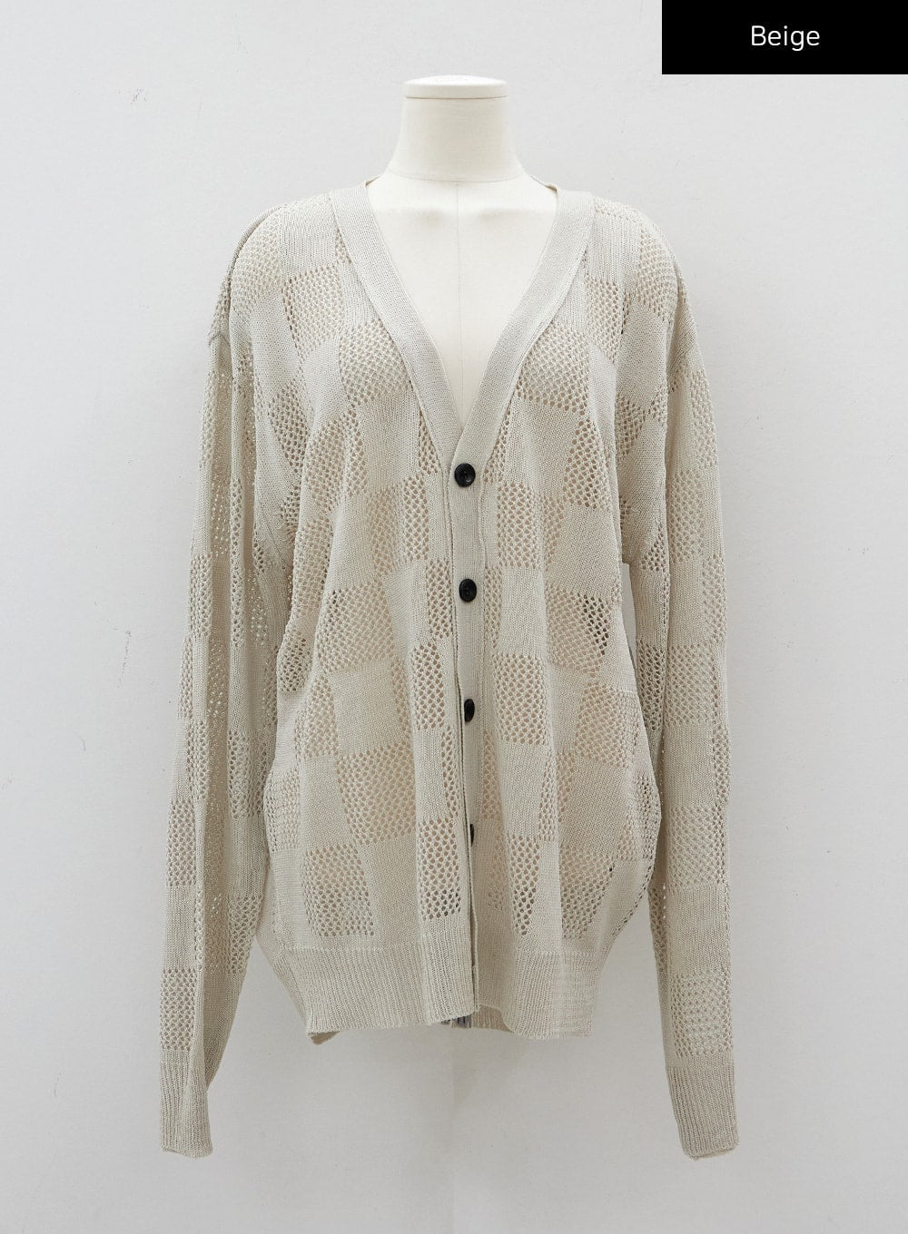 Checkered Oversized Cardigan CJ09