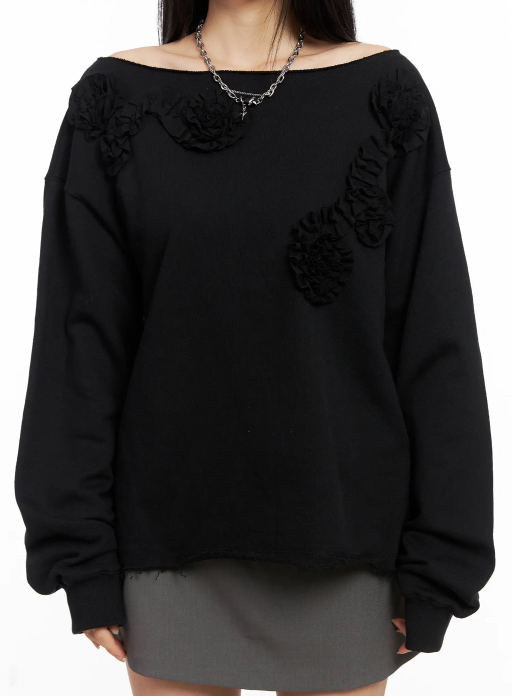 Oversized Off-Shoulder Sweatshirt CC1109