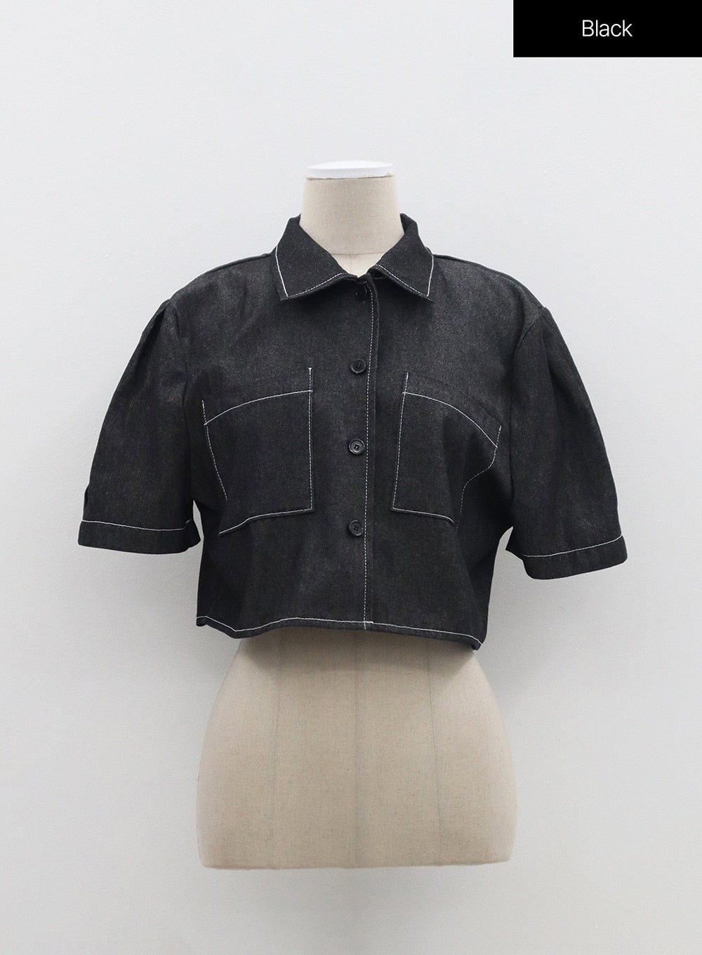 Denim Cropped Shirt OM317