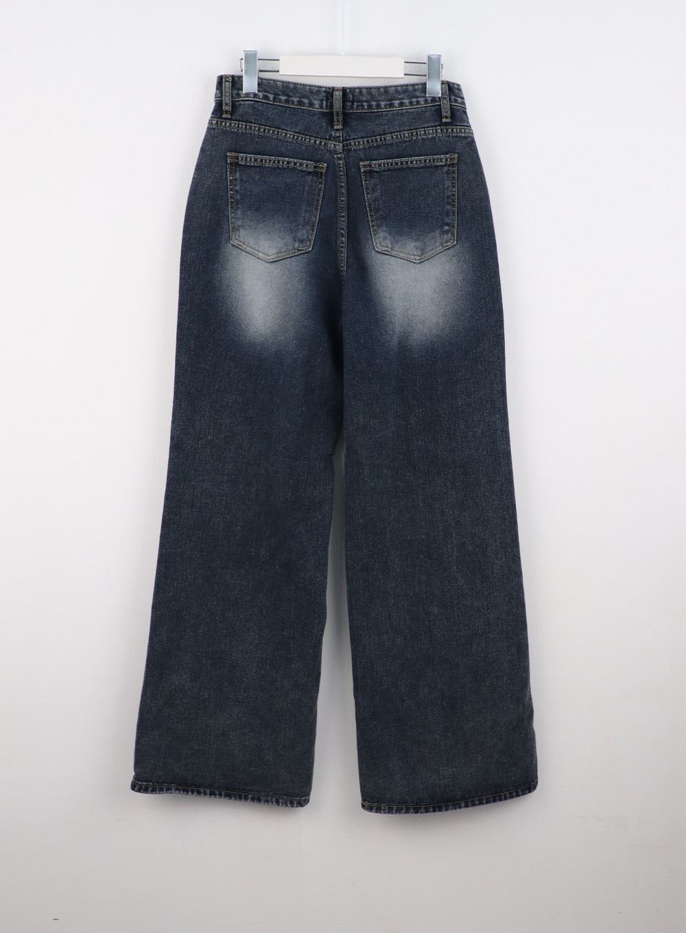 Stitched Washed Wide Leg Jeans CS325