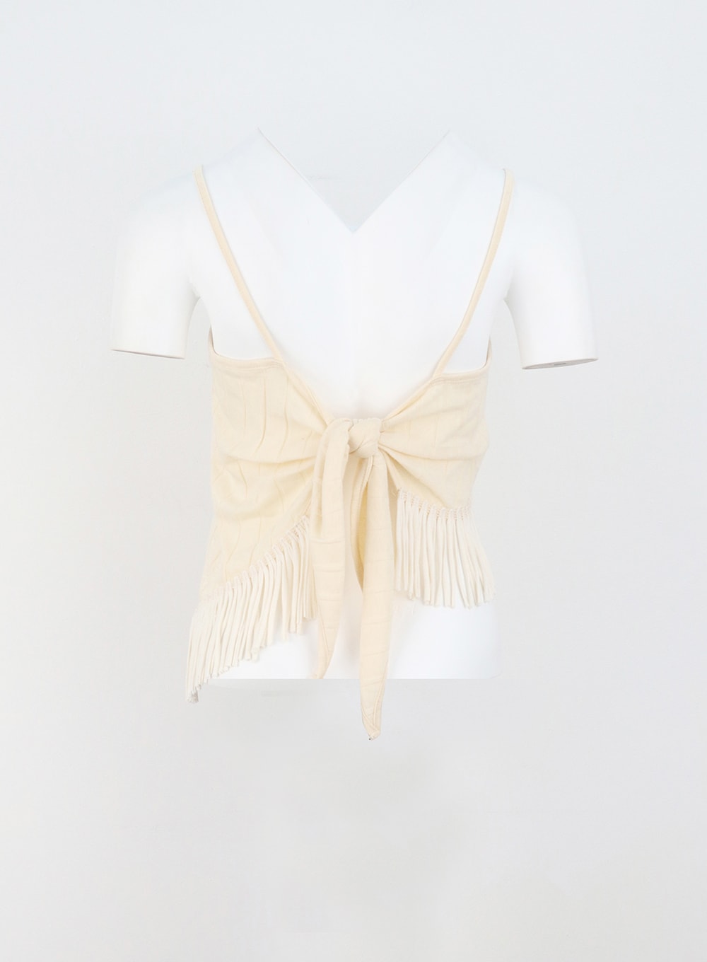 Back Tie Fringe Top BU308