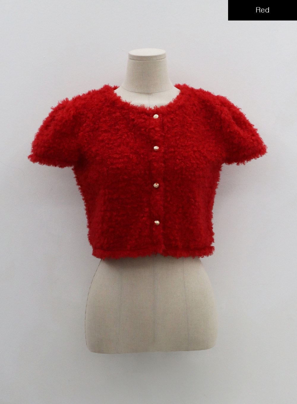 Poodle Short Sleeve Gold Button Cardigan BN02