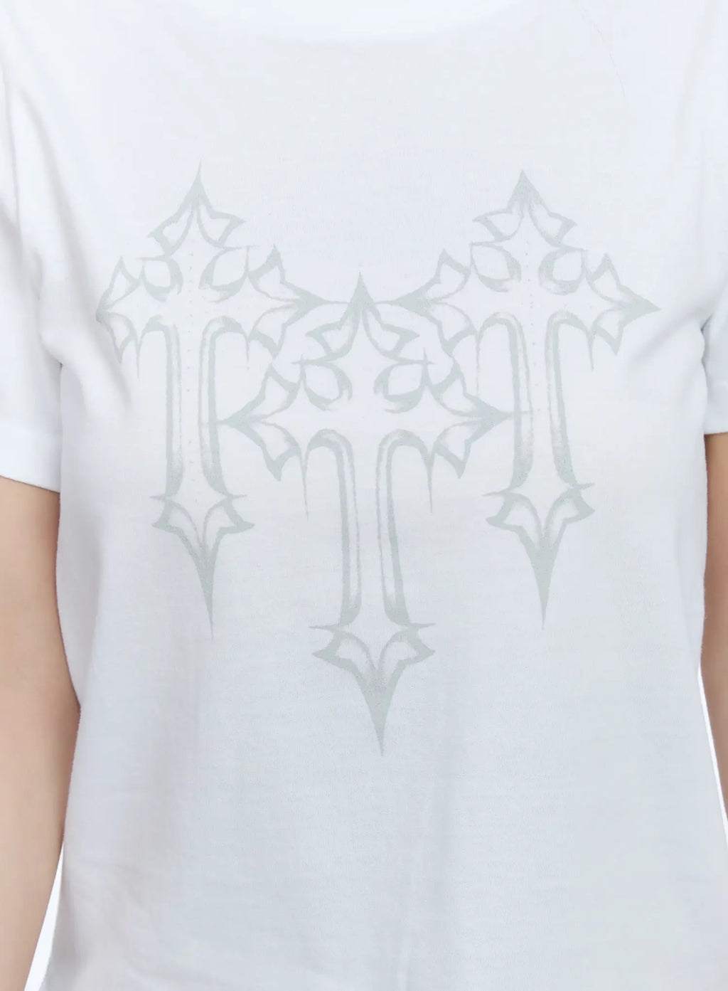 Graphic Print Semi-Crop Tee CL530