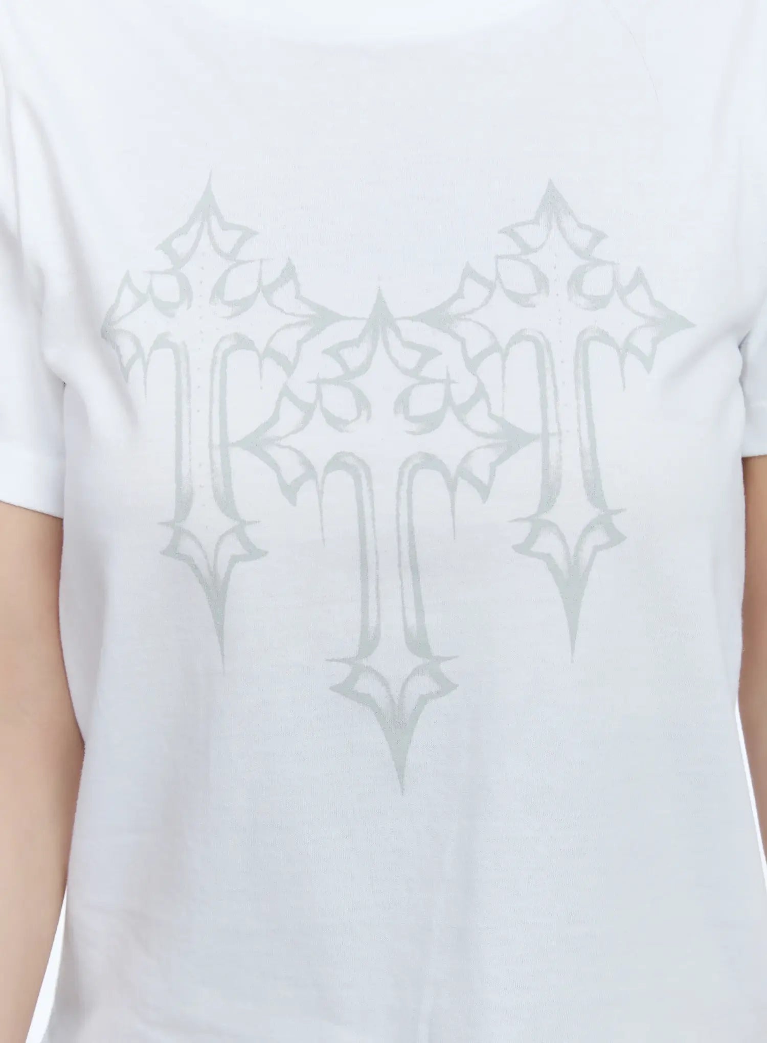 Graphic Print Semi-Crop Tee CL530