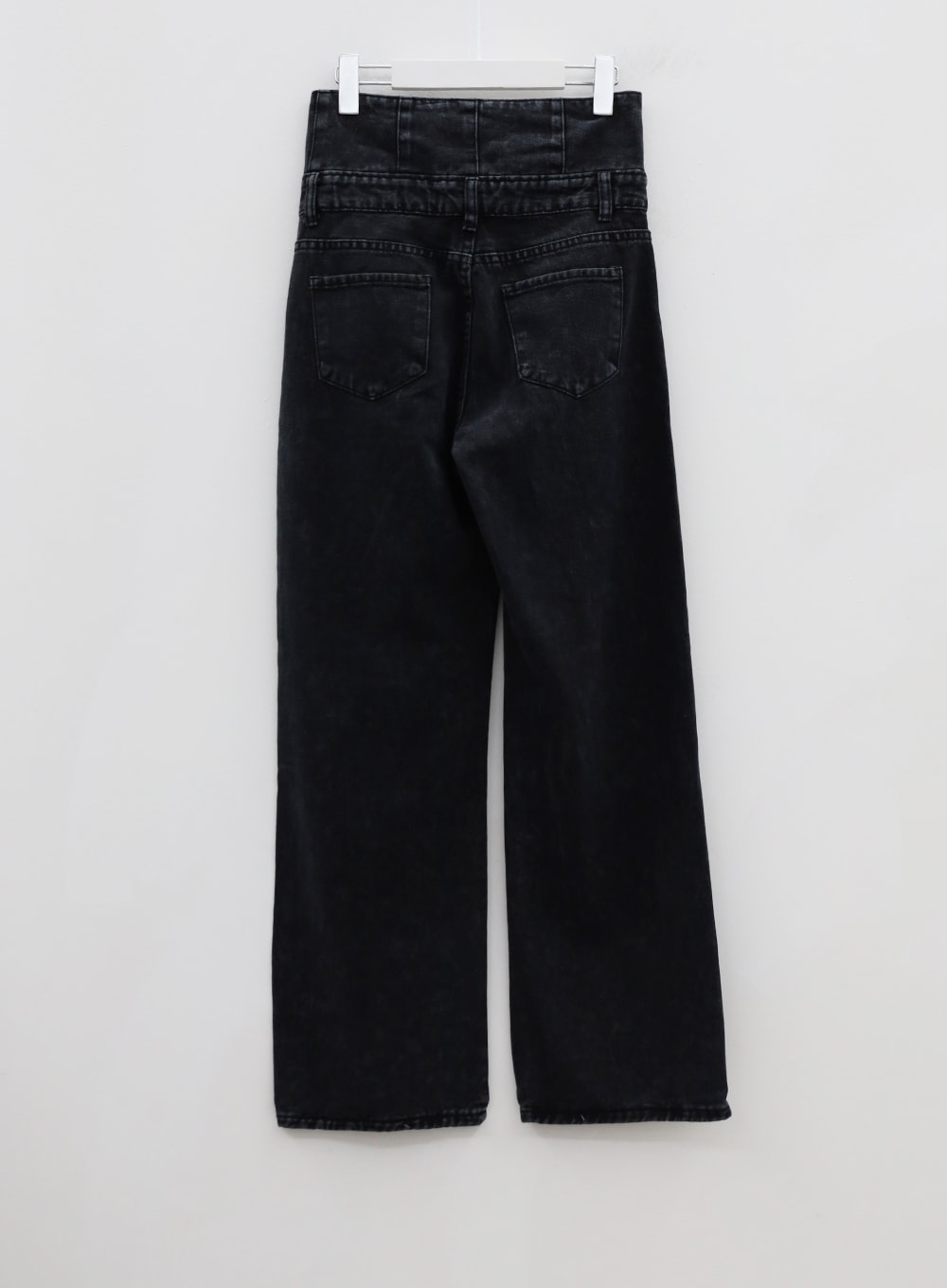 Four Buttoned Open Black Jeans CU8