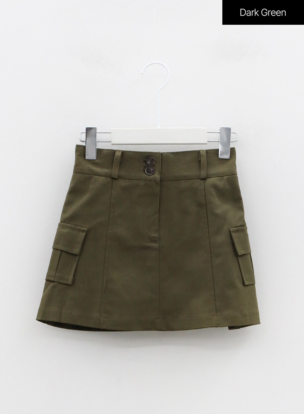 Two Button Pocket Mini Skirt OS02