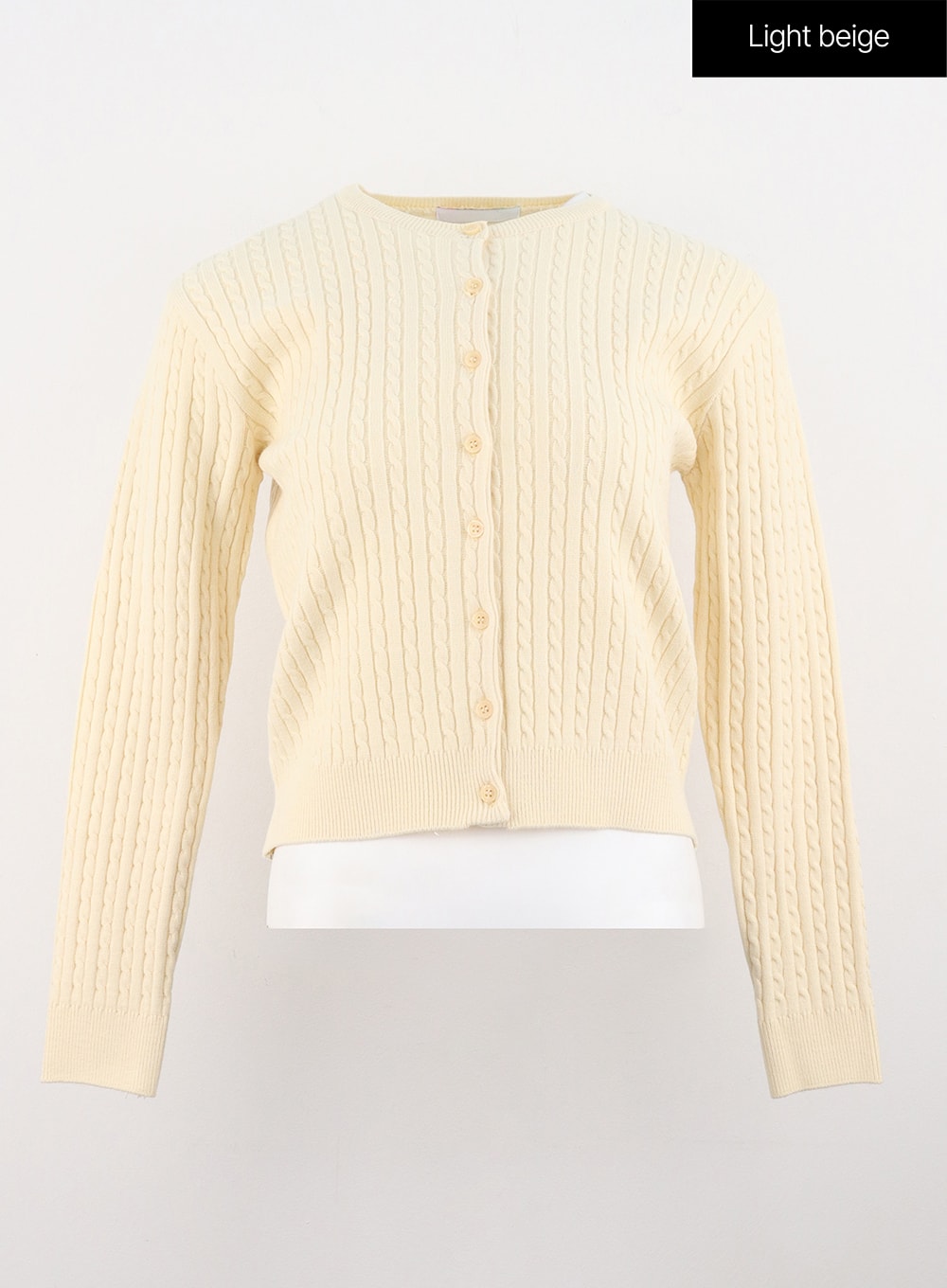 Cable Knit Round Neck Cardigan OS305