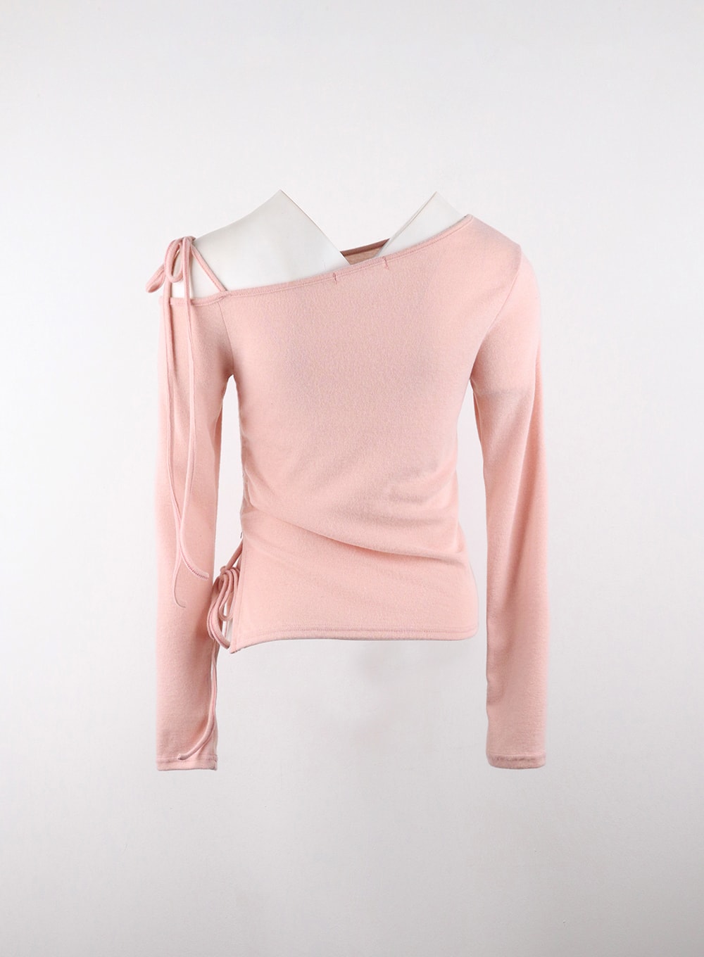 Rib and Shoulder Asymmetrical Drawstring Tee OD320