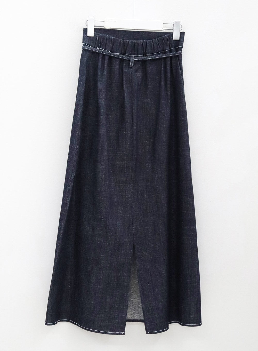 Stitch Denim Set-Up Long Skirt with Belt OG23