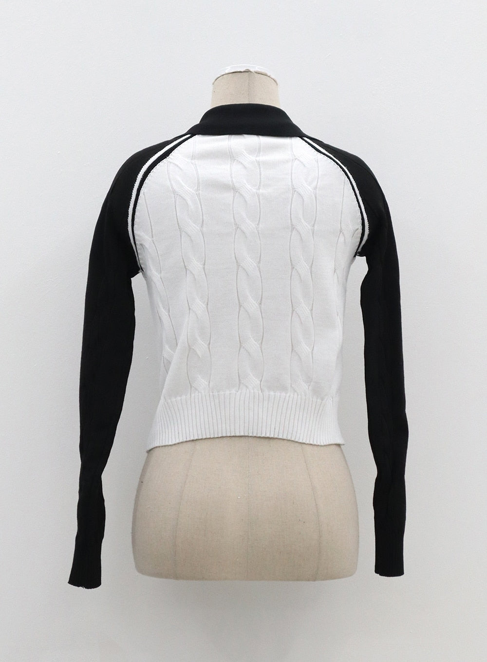 Cable Knit Two Way Zip-Up BF310