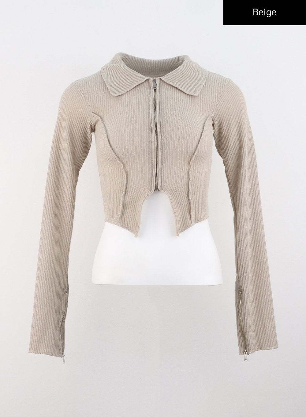 Stitched Zip Crop Top CS308