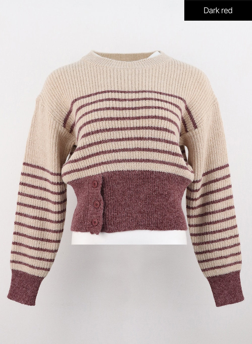 Stripe Buttoned Sweater OS306