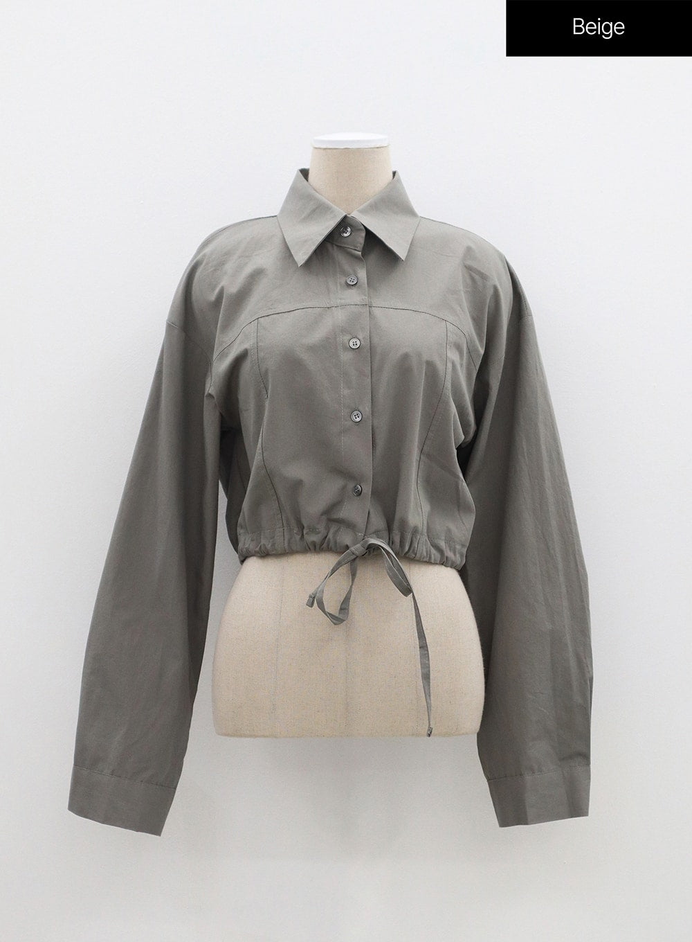 String Detail Cropped Shirt OF310