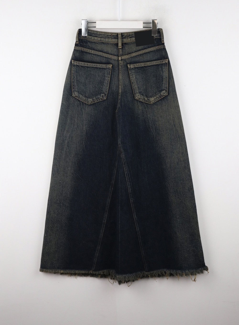 Washed Denim Maxi Skirt CD318