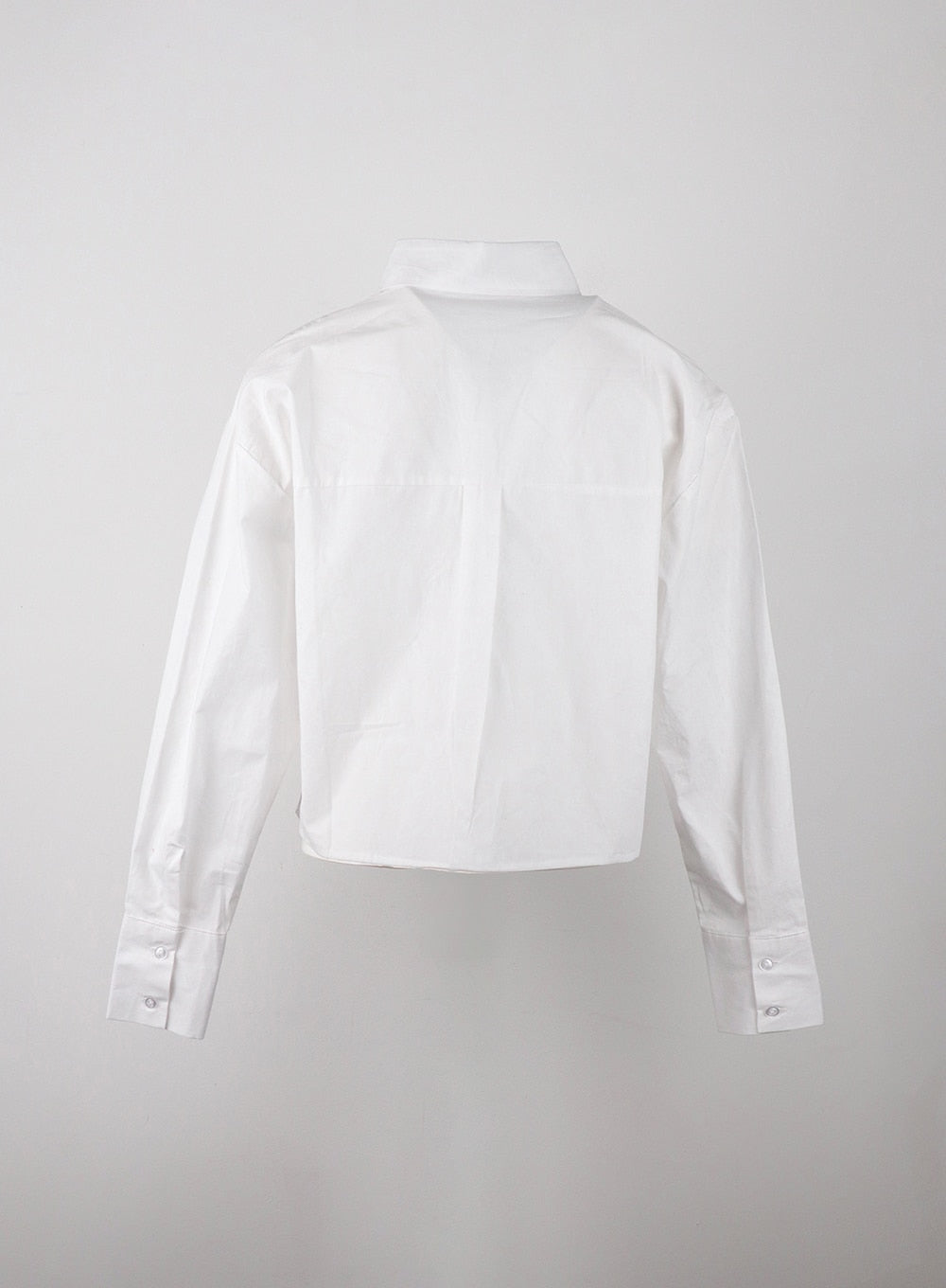 Buttoned Collar Crop Shirt IJ403